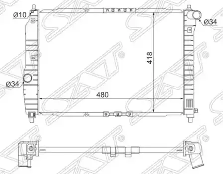 Радиатор системы охлаждения двигателя SAT SG-DW0007-1.2MT