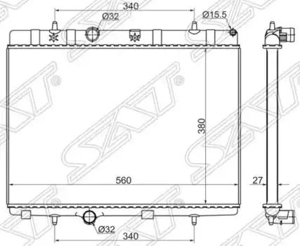 Радиатор системы охлаждения двигателя SAT SG-PG0003-2
