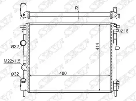 Радиатор системы охлаждения двигателя SAT SG-RN0002-D7F