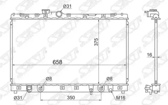 Радиатор системы охлаждения двигателя SAT TY00055-SXE