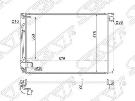 Радиатор системы охлаждения двигателя SAT TY0015