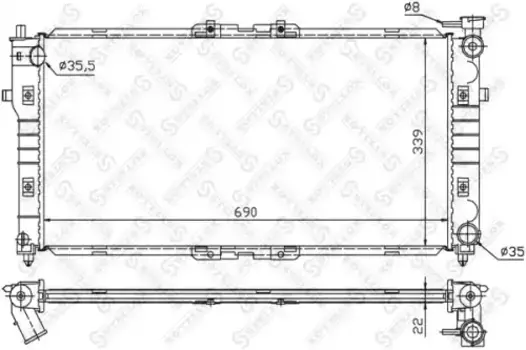 Радиатор системы охлаждения двигателя STELLOX 10-25033-SX