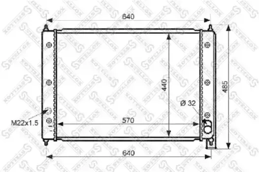 Радиатор системы охлаждения двигателя STELLOX 10-25042-SX
