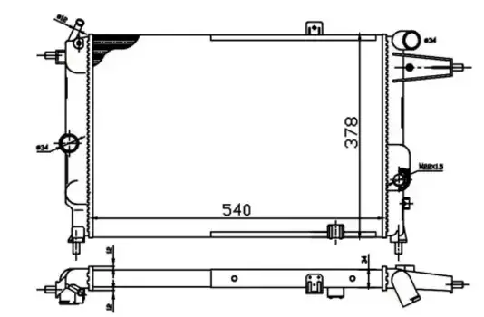 Радиатор системы охлаждения двигателя STELLOX 10-25059-SX