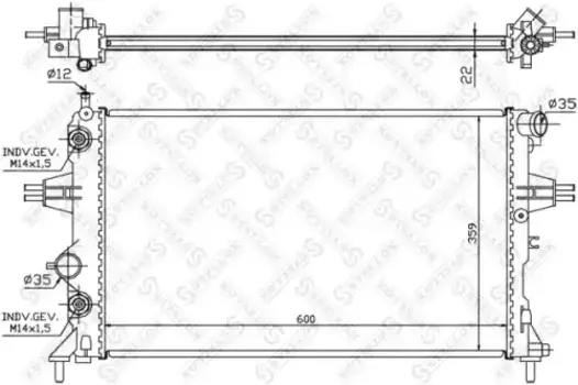Радиатор системы охлаждения двигателя STELLOX 10-25062-SX