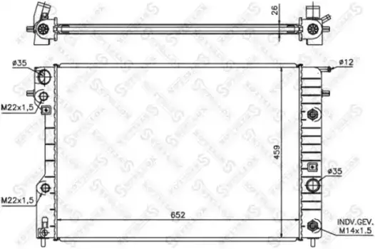 Радиатор системы охлаждения двигателя STELLOX 10-25065-SX