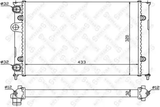 Радиатор системы охлаждения двигателя STELLOX 10-25068-SX