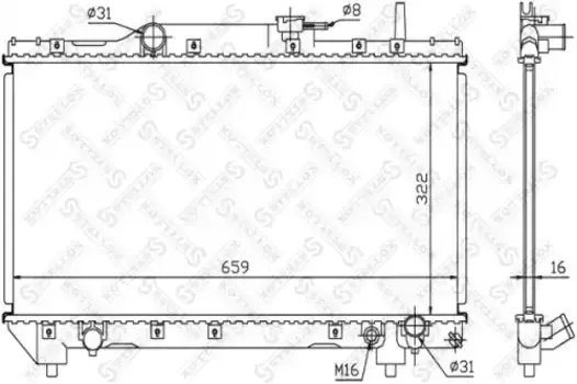Радиатор системы охлаждения двигателя STELLOX 10-25116-SX