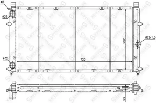 Радиатор системы охлаждения двигателя STELLOX 10-25127-SX
