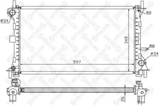 Радиатор системы охлаждения двигателя STELLOX 10-25130-SX