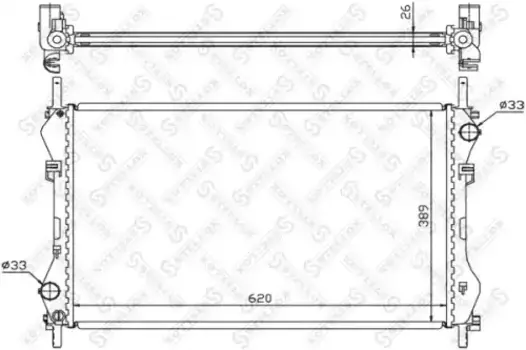 Радиатор системы охлаждения двигателя STELLOX 10-25132-SX