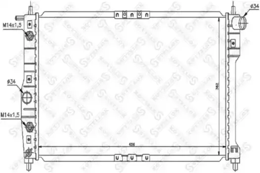Радиатор системы охлаждения двигателя STELLOX 10-25146-SX