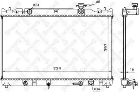 Радиатор системы охлаждения двигателя STELLOX 10-25149-SX