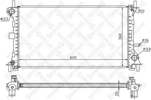 Радиатор системы охлаждения двигателя STELLOX 10-25159-SX