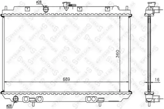 Радиатор системы охлаждения двигателя STELLOX 10-25167-SX