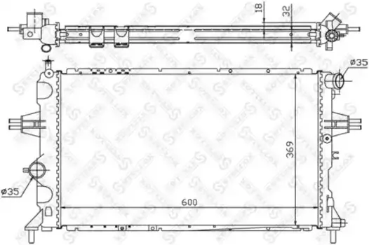 Радиатор системы охлаждения двигателя STELLOX 10-25268-SX