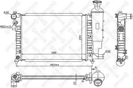 Радиатор системы охлаждения двигателя STELLOX 10-25269-SX