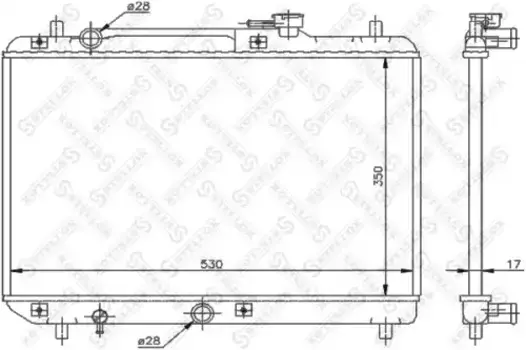 Радиатор системы охлаждения двигателя STELLOX 10-25278-SX