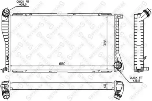 Радиатор системы охлаждения двигателя STELLOX 10-25296-SX