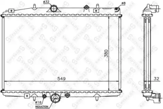 Радиатор системы охлаждения двигателя STELLOX 10-25353-SX
