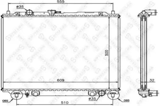 Радиатор системы охлаждения двигателя STELLOX 10-25367-SX