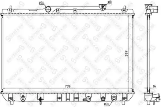 Радиатор системы охлаждения двигателя STELLOX 10-25383-SX