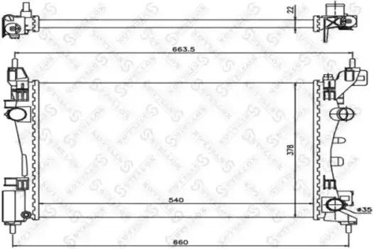 Радиатор системы охлаждения двигателя STELLOX 10-25404-SX