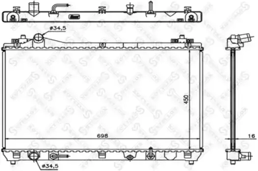 Радиатор системы охлаждения двигателя STELLOX 10-25431-SX
