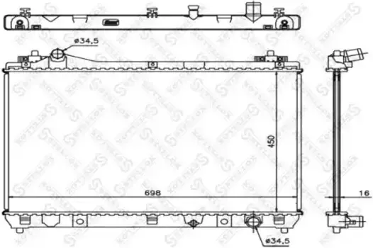Радиатор системы охлаждения двигателя STELLOX 10-25458-SX