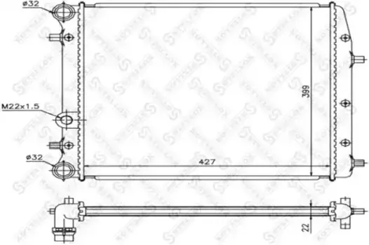 Радиатор системы охлаждения двигателя STELLOX 10-25462-SX