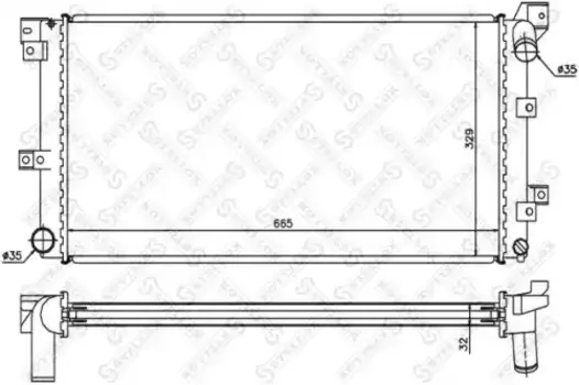 Радиатор системы охлаждения двигателя STELLOX 10-25611-SX