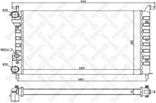 Радиатор системы охлаждения двигателя STELLOX 10-25735-SX