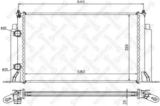 Радиатор системы охлаждения двигателя STELLOX 10-25758-SX
