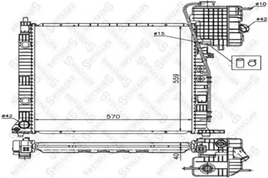 Радиатор системы охлаждения двигателя STELLOX 10-25872-SX