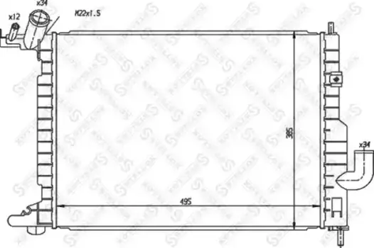 Радиатор системы охлаждения двигателя STELLOX 10-26048-SX