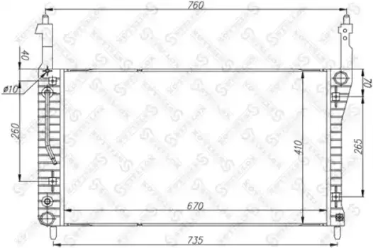 Радиатор системы охлаждения двигателя STELLOX 10-26059-SX