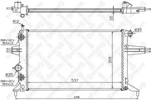 Радиатор системы охлаждения двигателя STELLOX 10-26066-SX
