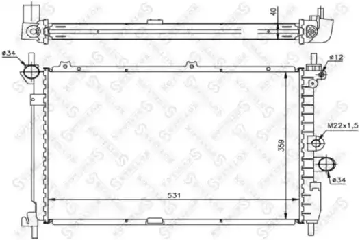 Радиатор системы охлаждения двигателя STELLOX 10-26069-SX