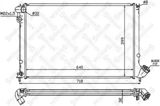 Радиатор системы охлаждения двигателя STELLOX 10-26145-SX