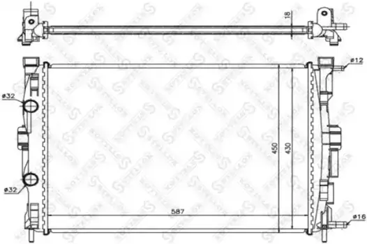 Радиатор системы охлаждения двигателя STELLOX 10-26173-SX