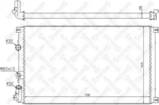 Радиатор системы охлаждения двигателя STELLOX 10-26179-SX