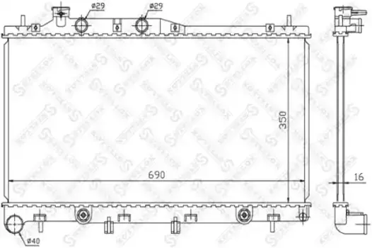 Радиатор системы охлаждения двигателя STELLOX 10-26245-SX
