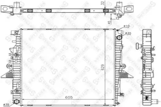 Радиатор системы охлаждения двигателя STELLOX 10-26290-SX
