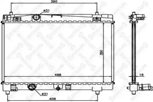Радиатор системы охлаждения двигателя STELLOX 10-26321-SX