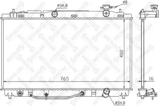 Радиатор системы охлаждения двигателя STELLOX 10-26334-SX