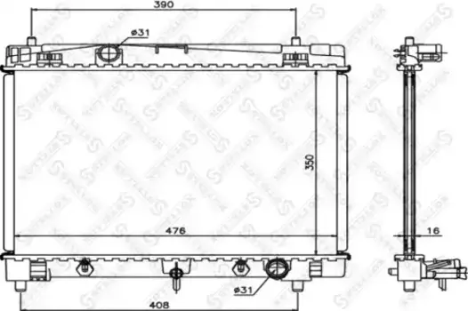 Радиатор системы охлаждения двигателя STELLOX 10-26350-SX