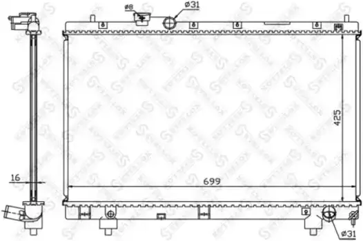 Радиатор системы охлаждения двигателя STELLOX 10-26384-SX