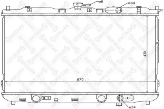 Радиатор системы охлаждения двигателя STELLOX 10-26488-SX