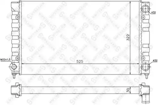 Радиатор системы охлаждения двигателя STELLOX 10-26574-SX