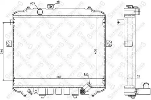 Радиатор системы охлаждения двигателя STELLOX 10-26607-SX